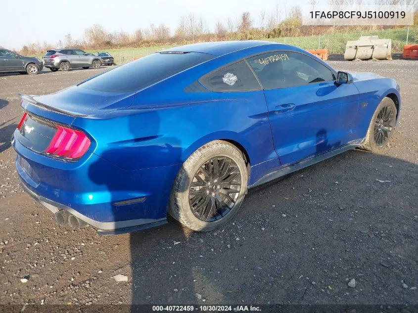 2018 Ford Mustang Gt VIN: 1FA6P8CF9J5100919 Lot: 40722459