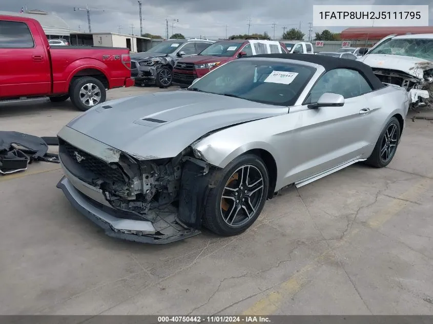 2018 Ford Mustang Ecoboost Premium VIN: 1FATP8UH2J5111795 Lot: 40750442