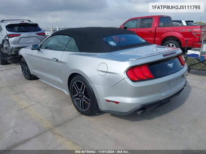 2018 Ford Mustang Ecoboost Premium VIN: 1FATP8UH2J5111795 Lot: 40750442