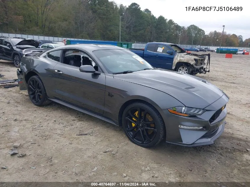 2018 Ford Mustang Gt Premium VIN: 1FA6P8CF7J5106489 Lot: 40764697