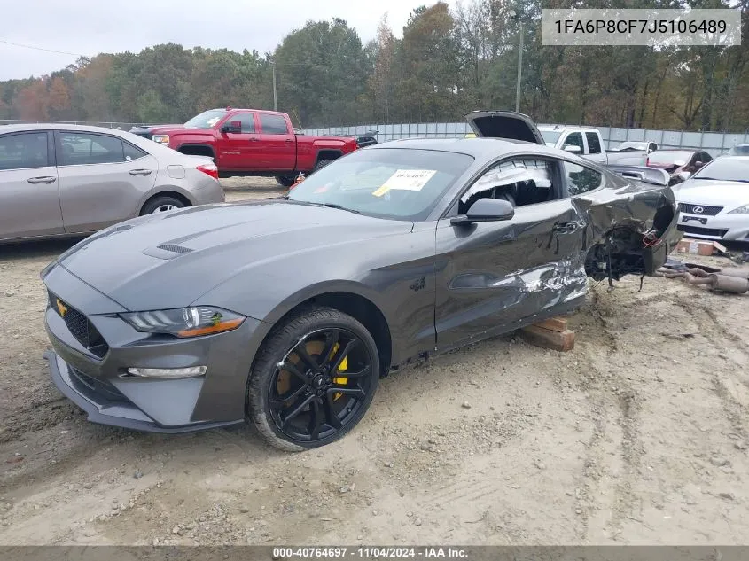 2018 Ford Mustang Gt Premium VIN: 1FA6P8CF7J5106489 Lot: 40764697