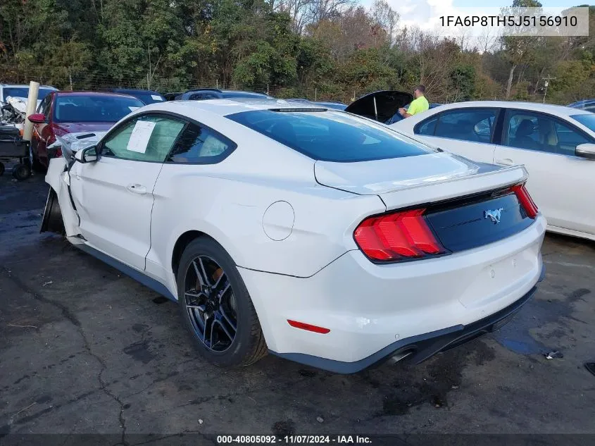 2018 Ford Mustang Ecoboost VIN: 1FA6P8TH5J5156910 Lot: 40805092