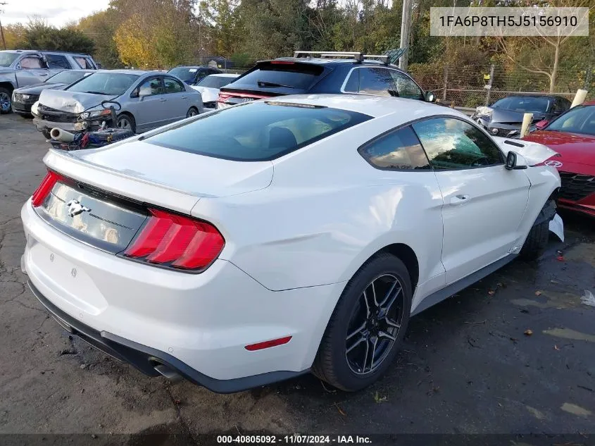 2018 Ford Mustang Ecoboost VIN: 1FA6P8TH5J5156910 Lot: 40805092