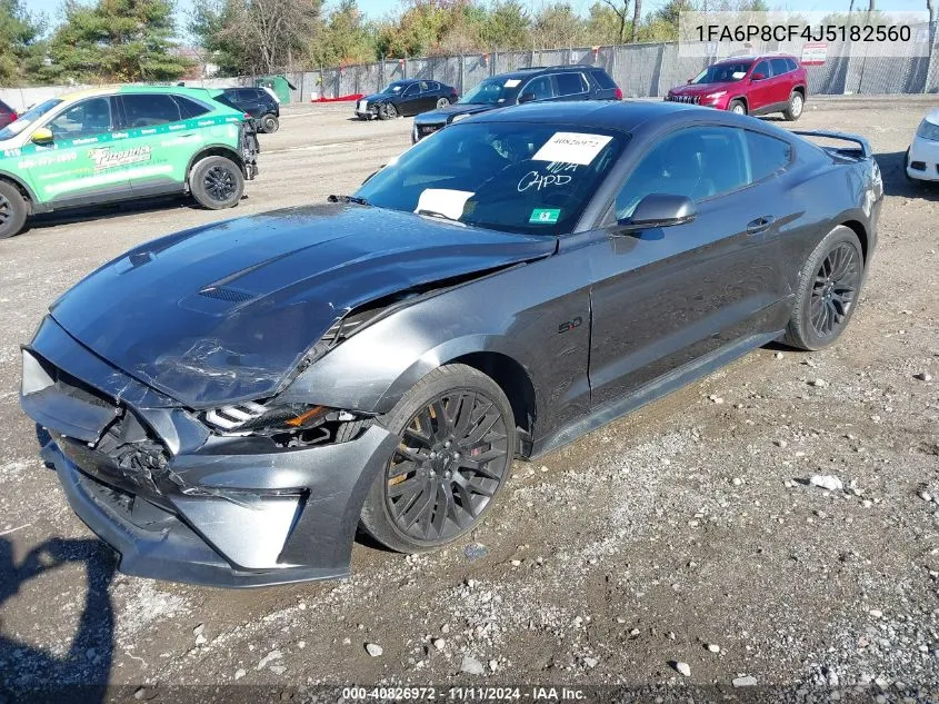 2018 Ford Mustang Gt Premium VIN: 1FA6P8CF4J5182560 Lot: 40826972