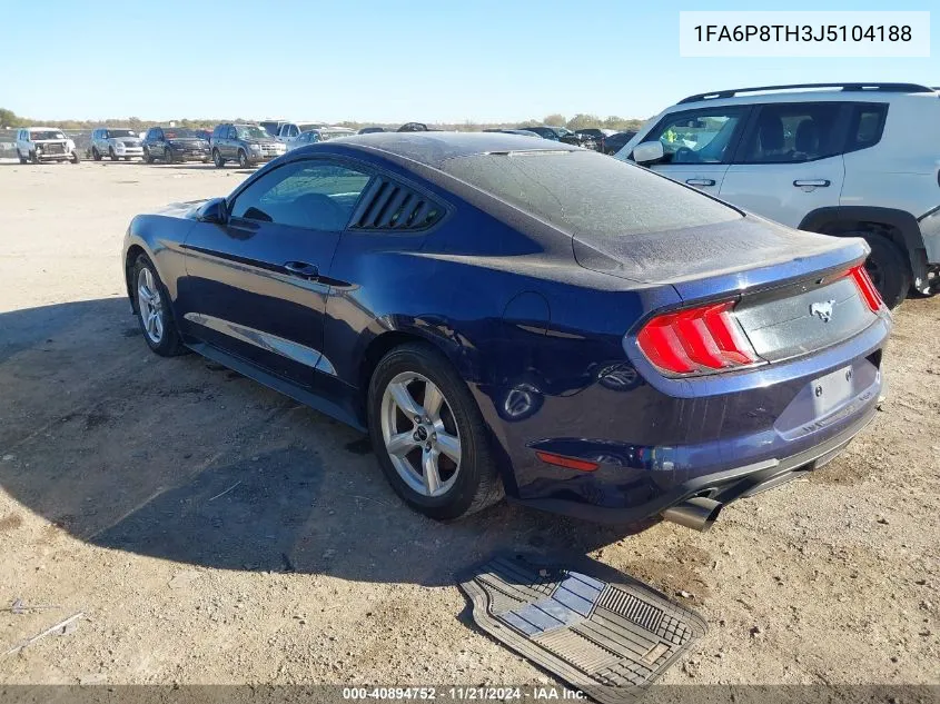 2018 Ford Mustang Ecoboost VIN: 1FA6P8TH3J5104188 Lot: 40894752