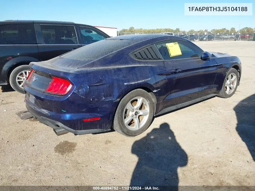 2018 Ford Mustang Ecoboost VIN: 1FA6P8TH3J5104188 Lot: 40894752