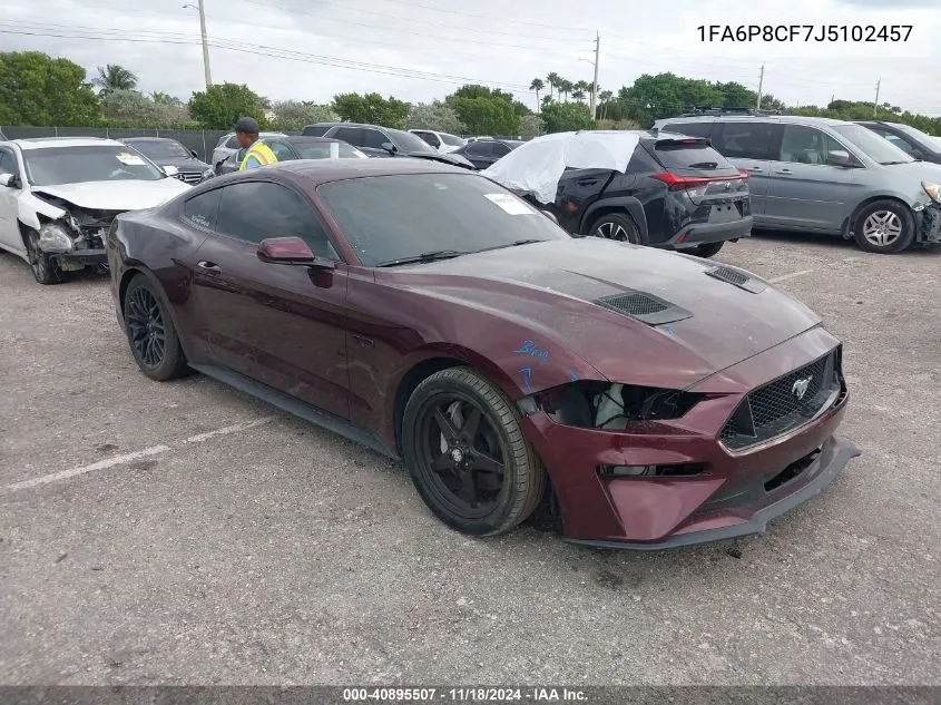 2018 Ford Mustang Gt VIN: 1FA6P8CF7J5102457 Lot: 40895507