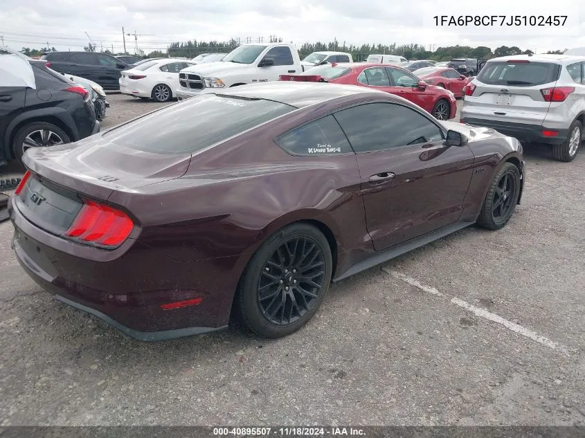 2018 Ford Mustang Gt VIN: 1FA6P8CF7J5102457 Lot: 40895507