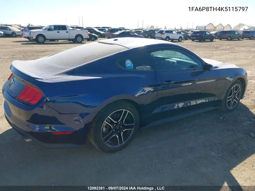 2019 Ford Mustang VIN: 1FA6P8TH4K5115797 Lot: 12092381