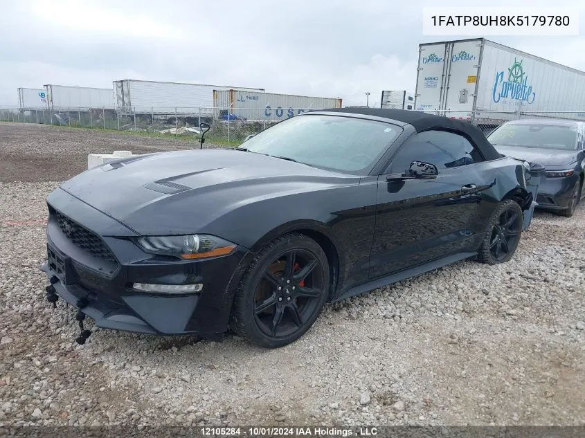 2019 Ford Mustang VIN: 1FATP8UH8K5179780 Lot: 12105284