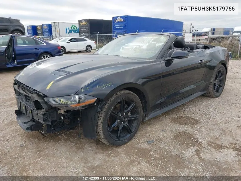 2019 Ford Mustang Ecoboost Premium VIN: 1FATP8UH3K5179766 Lot: 12142399