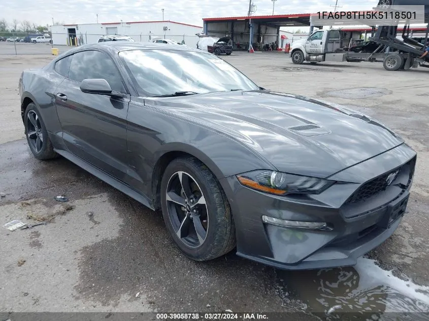 2019 Ford Mustang Ecoboost VIN: 1FA6P8TH5K5118501 Lot: 39058738