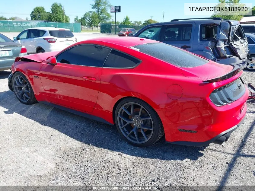 2019 Ford Mustang Gt VIN: 1FA6P8CF3K5188920 Lot: 39398580