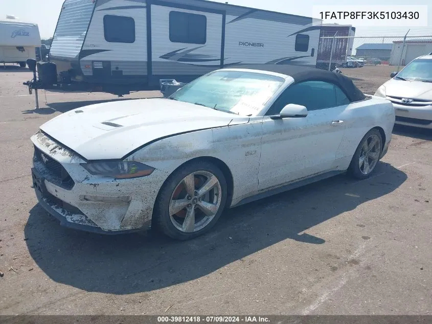 1FATP8FF3K5103430 2019 Ford Mustang Gt Premium