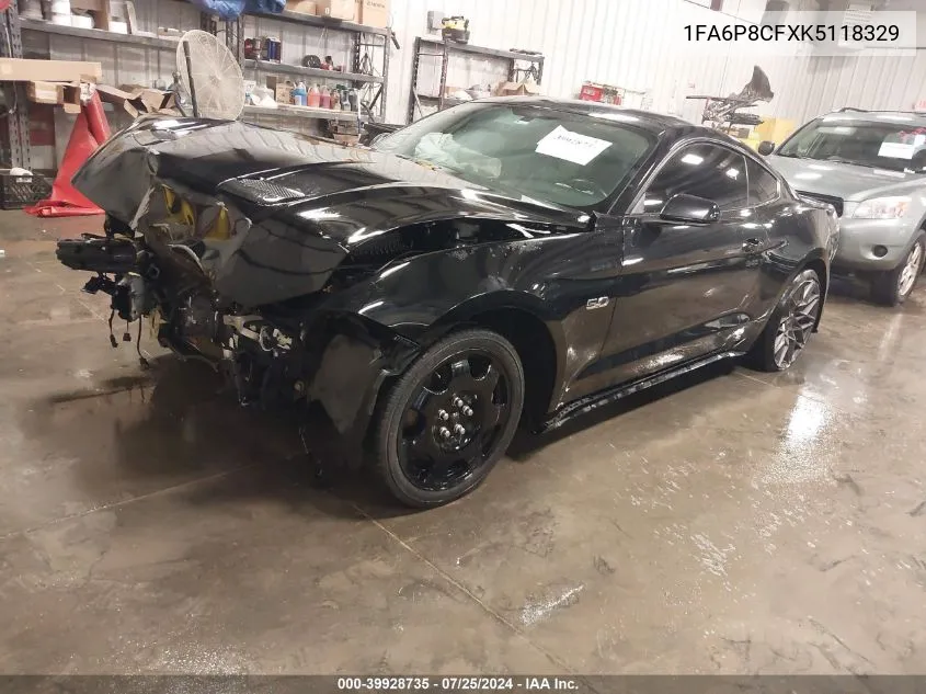 2019 Ford Mustang Gt VIN: 1FA6P8CFXK5118329 Lot: 39928735