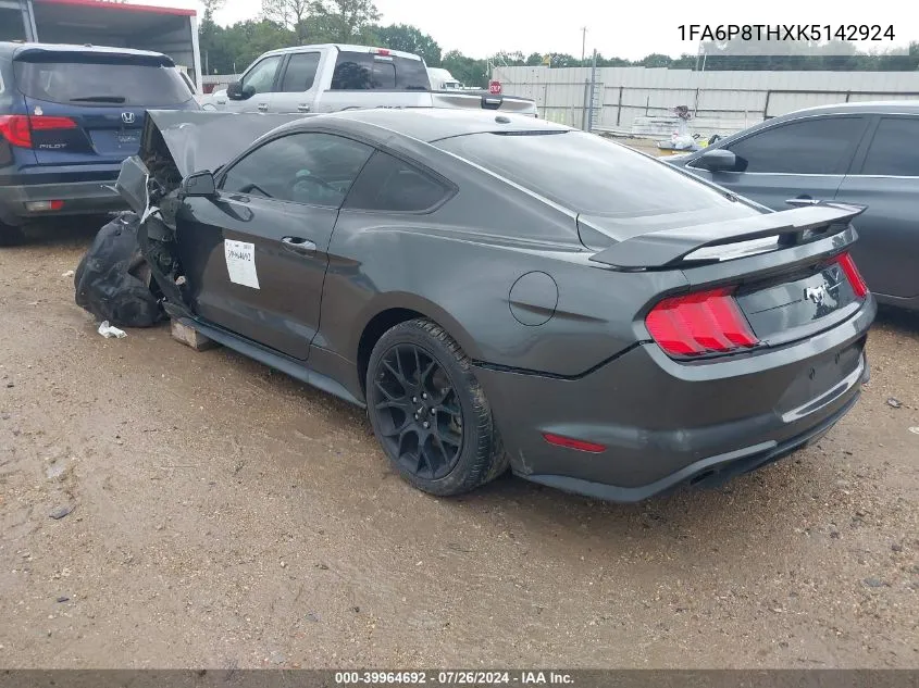 2019 Ford Mustang Ecoboost Premium VIN: 1FA6P8THXK5142924 Lot: 39964692