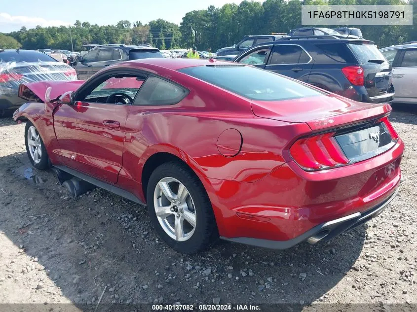 2019 Ford Mustang Ecoboost VIN: 1FA6P8TH0K5198791 Lot: 40137082