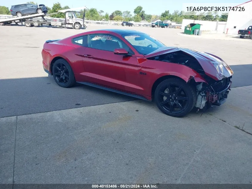 2019 Ford Mustang Gt VIN: 1FA6P8CF3K5174726 Lot: 40153486