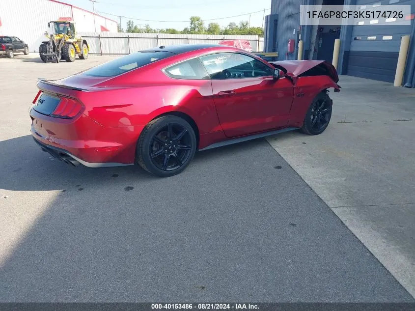 2019 Ford Mustang Gt VIN: 1FA6P8CF3K5174726 Lot: 40153486