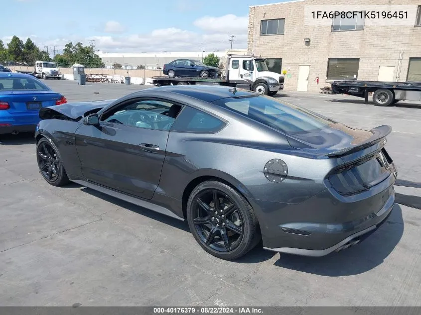 2019 Ford Mustang Gt VIN: 1FA6P8CF1K5196451 Lot: 40176379