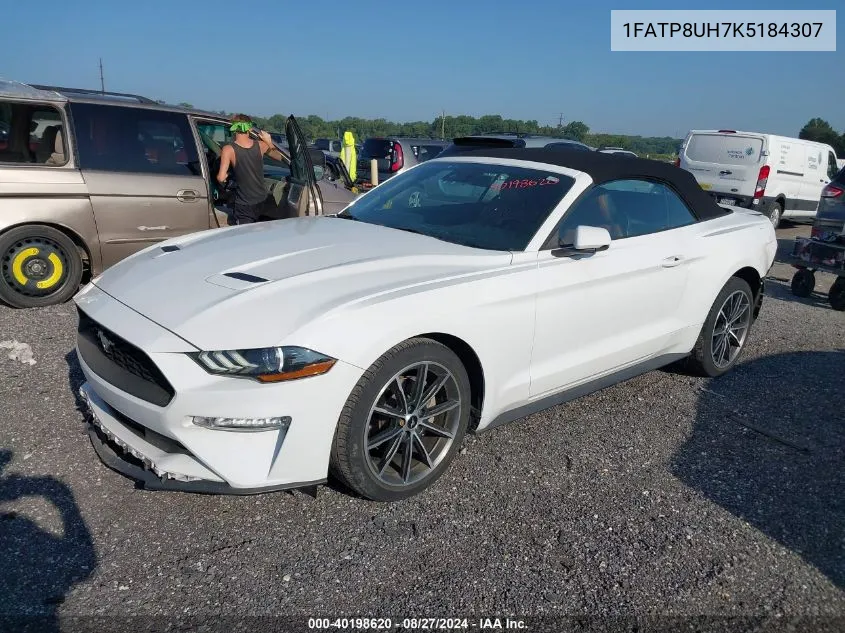 2019 Ford Mustang Ecoboost Premium VIN: 1FATP8UH7K5184307 Lot: 40198620