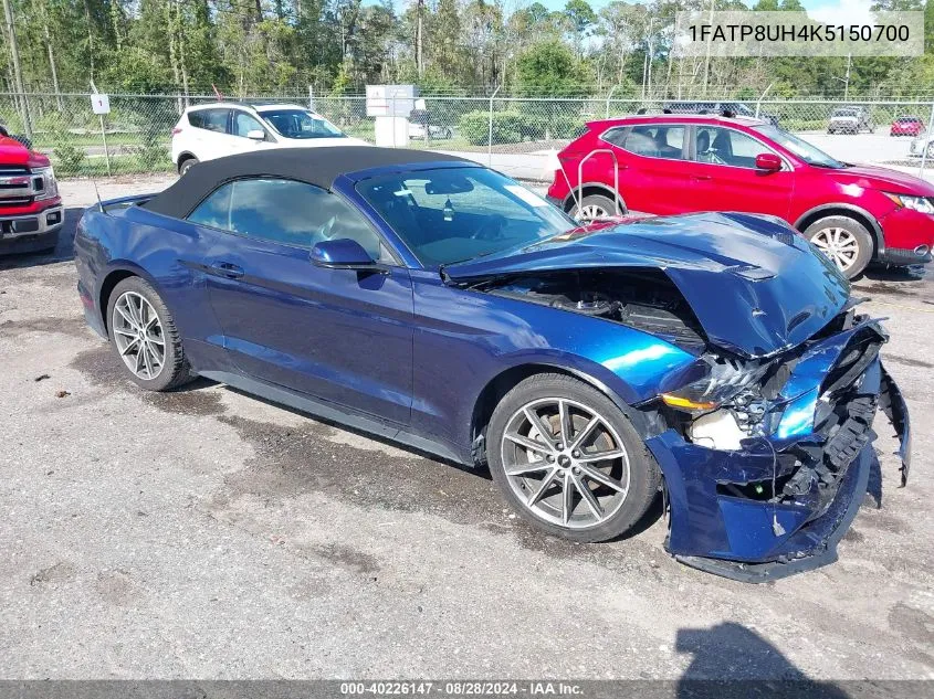 2019 Ford Mustang Ecoboost Premium VIN: 1FATP8UH4K5150700 Lot: 40226147