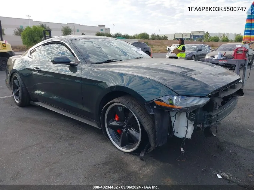 1FA6P8K03K5500747 2019 Ford Mustang Bullitt