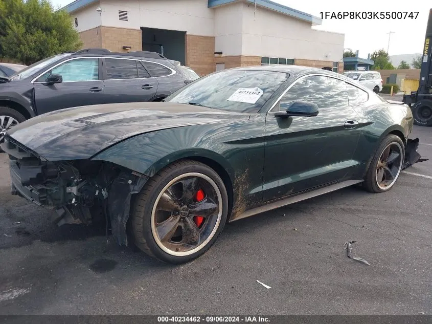 1FA6P8K03K5500747 2019 Ford Mustang Bullitt