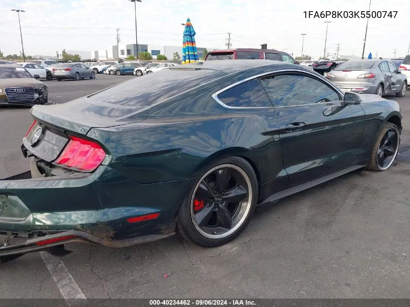 1FA6P8K03K5500747 2019 Ford Mustang Bullitt