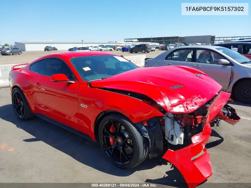 2019 Ford Mustang Gt Premium VIN: 1FA6P8CF9K5157302 Lot: 40269121