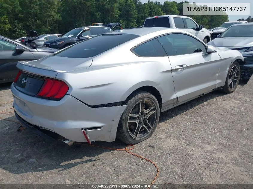 2019 Ford Mustang Ecoboost VIN: 1FA6P8TH3K5147737 Lot: 40292911