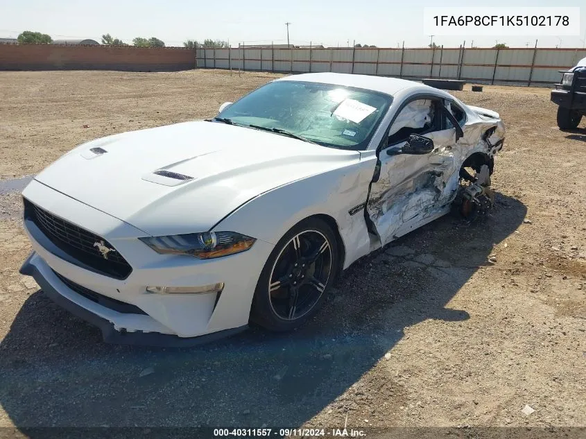 2019 Ford Mustang Gt Premium VIN: 1FA6P8CF1K5102178 Lot: 40311557