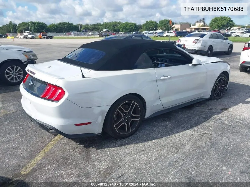 2019 Ford Mustang Ecoboost Premium VIN: 1FATP8UH8K5170688 Lot: 40325749