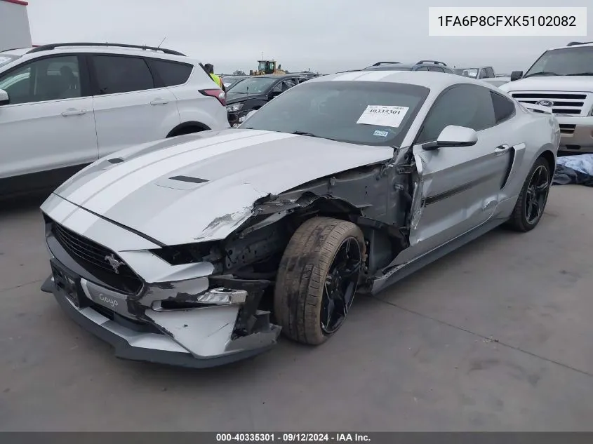 2019 Ford Mustang Gt VIN: 1FA6P8CFXK5102082 Lot: 40335301