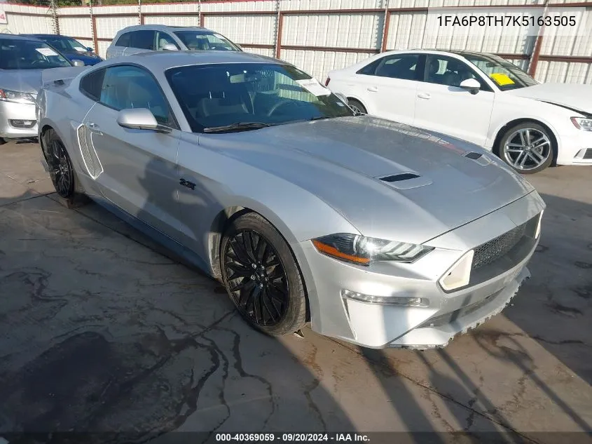 2019 Ford Mustang Ecoboost VIN: 1FA6P8TH7K5163505 Lot: 40369059