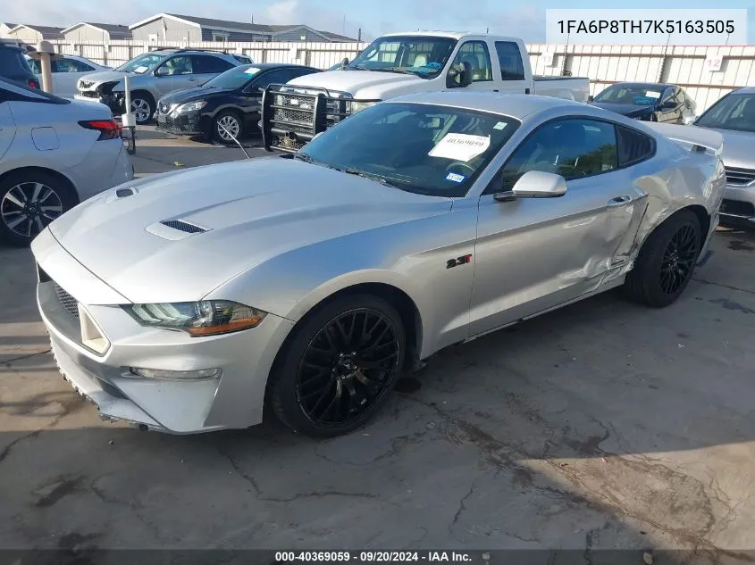 2019 Ford Mustang Ecoboost VIN: 1FA6P8TH7K5163505 Lot: 40369059