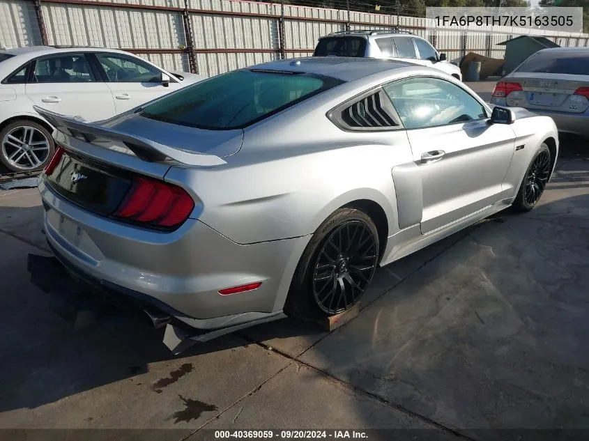 2019 Ford Mustang Ecoboost VIN: 1FA6P8TH7K5163505 Lot: 40369059