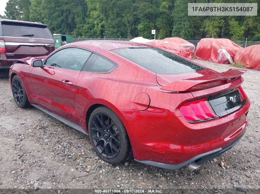 2019 Ford Mustang Ecoboost Premium VIN: 1FA6P8TH3K5154087 Lot: 40371504