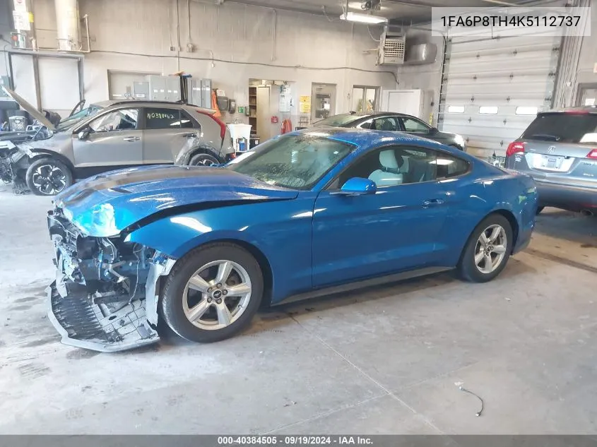 2019 Ford Mustang Ecoboost VIN: 1FA6P8TH4K5112737 Lot: 40384505