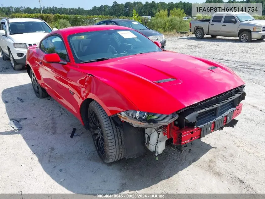 2019 Ford Mustang Ecoboost VIN: 1FA6P8TH6K5141754 Lot: 40410545