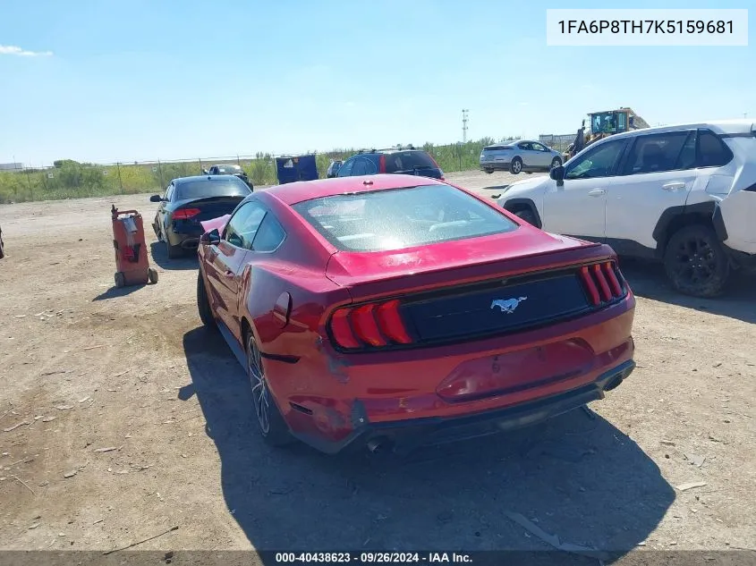 2019 Ford Mustang VIN: 1FA6P8TH7K5159681 Lot: 40438623