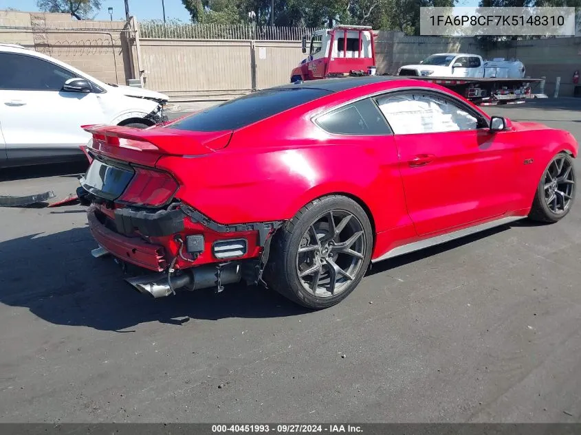 2019 Ford Mustang Gt Premium VIN: 1FA6P8CF7K5148310 Lot: 40451993