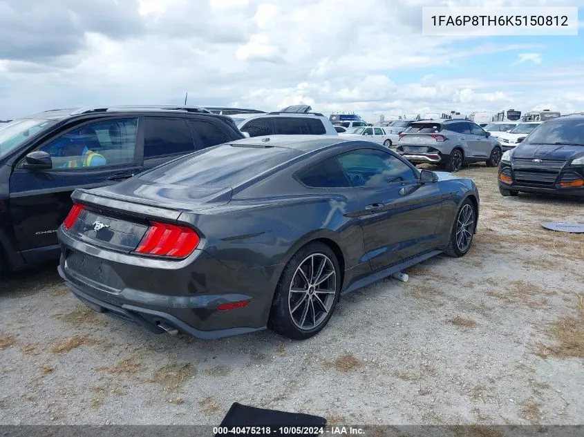 2019 Ford Mustang VIN: 1FA6P8TH6K5150812 Lot: 40475218