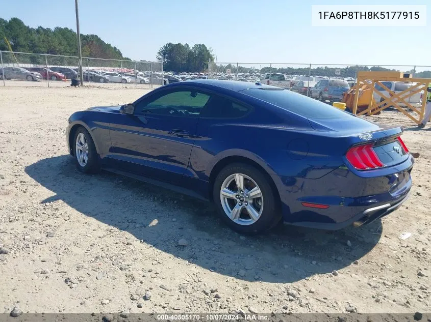 2019 Ford Mustang Ecoboost VIN: 1FA6P8TH8K5177915 Lot: 40505170