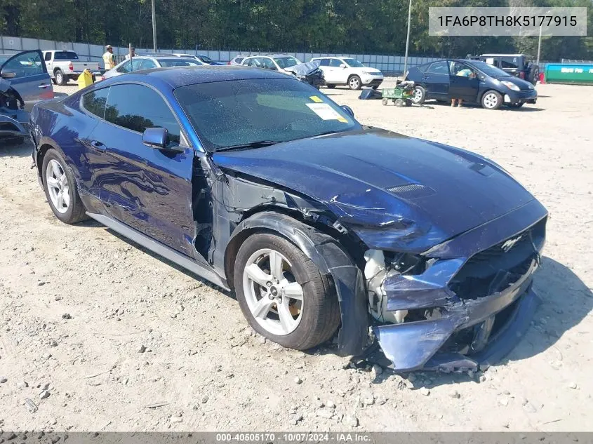 2019 Ford Mustang Ecoboost VIN: 1FA6P8TH8K5177915 Lot: 40505170