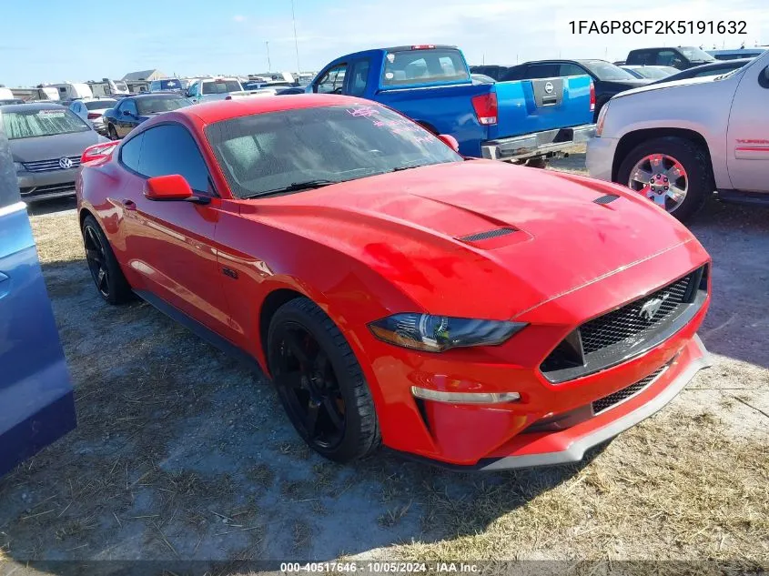 2019 Ford Mustang Gt VIN: 1FA6P8CF2K5191632 Lot: 40517646