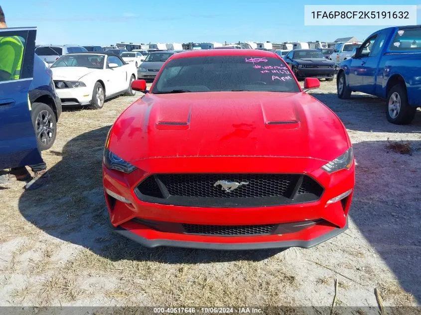 2019 Ford Mustang Gt VIN: 1FA6P8CF2K5191632 Lot: 40517646