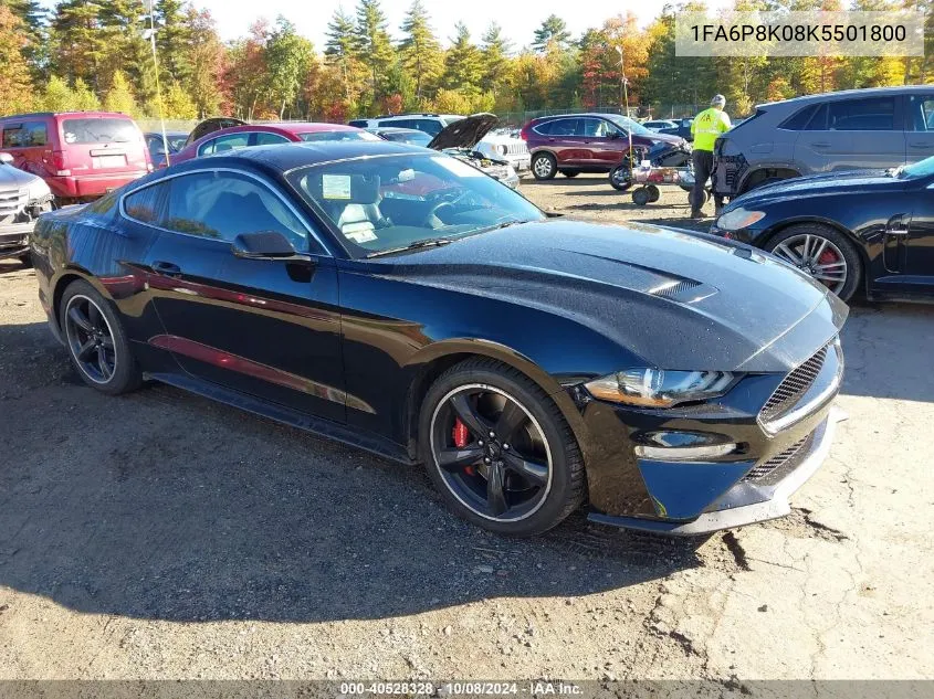 2019 Ford Mustang VIN: 1FA6P8K08K5501800 Lot: 40528328