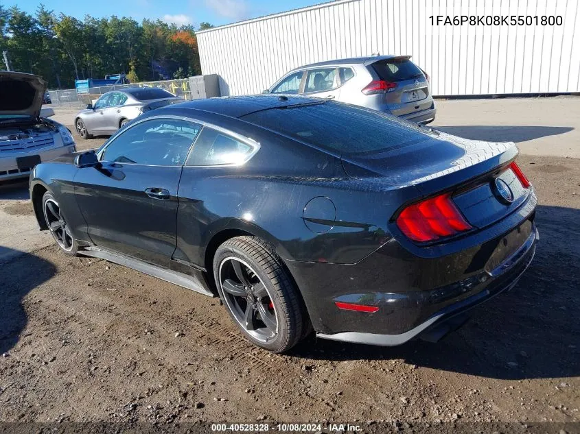 2019 Ford Mustang VIN: 1FA6P8K08K5501800 Lot: 40528328