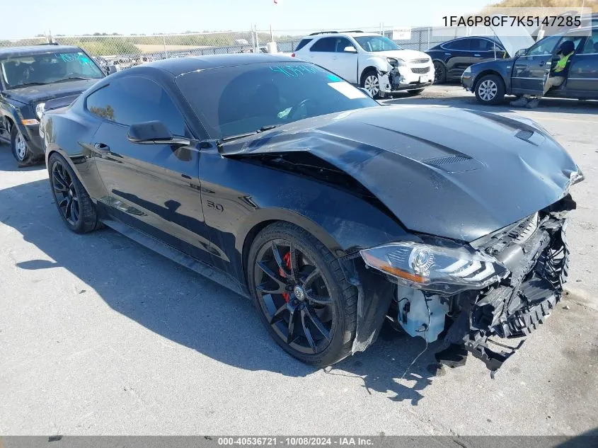 2019 Ford Mustang Gt Premium VIN: 1FA6P8CF7K5147285 Lot: 40536721